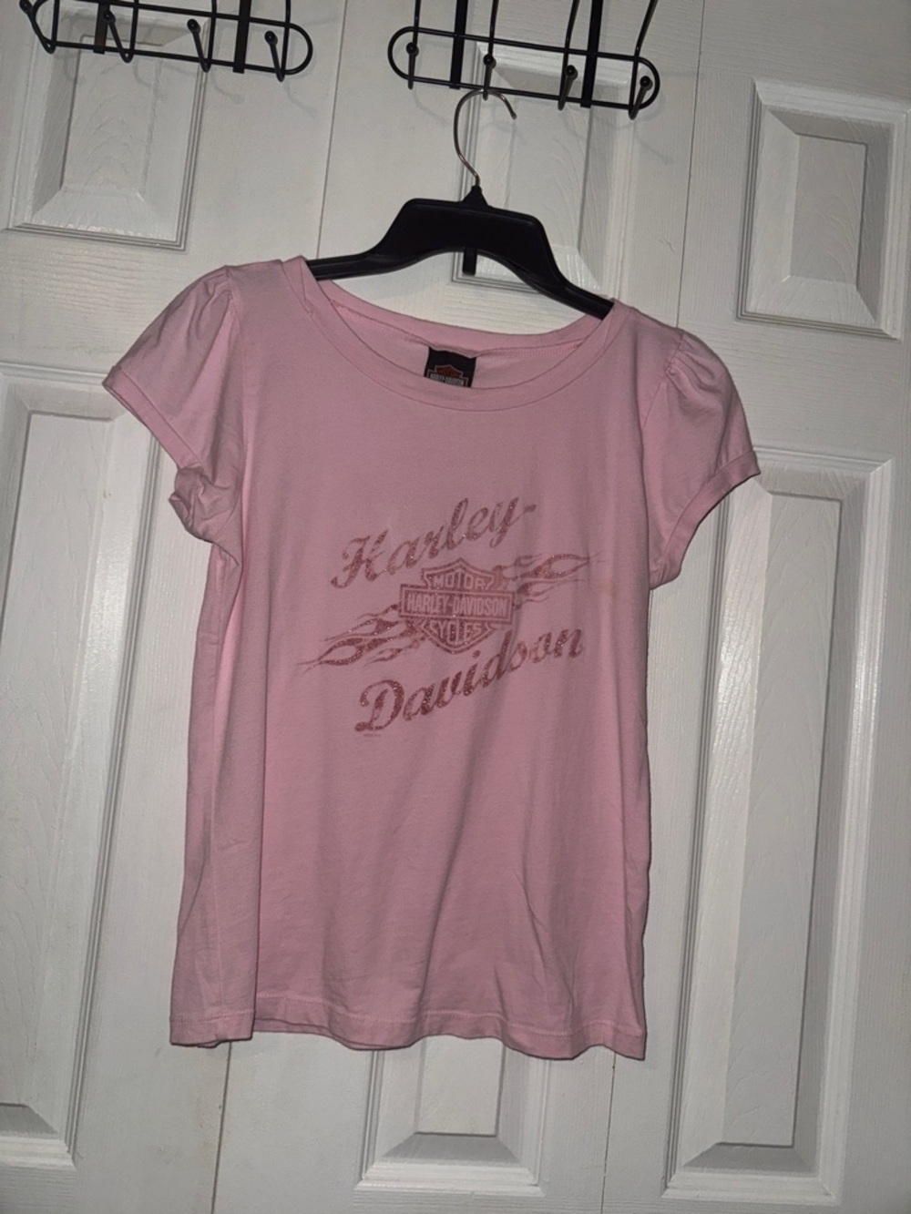 Harley-Davidson Pink Short-Sleeve Tee with Glitter Logo